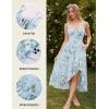 image:imageScarlet Darkness Summer Dresses for Women 2026 Floral Corset Wedding Guest Dress Ruffle Maxi Dress with PocketsBlue White Floral
