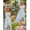image:imageScarlet Darkness Summer Dresses for Women 2026 Floral Corset Wedding Guest Dress Ruffle Maxi Dress with PocketsBlue White Floral