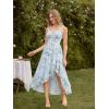 image:imageScarlet Darkness Summer Dresses for Women 2026 Floral Corset Wedding Guest Dress Ruffle Maxi Dress with PocketsBlue White Floral