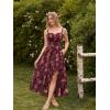 image:imageScarlet Darkness Summer Dresses for Women 2026 Floral Corset Wedding Guest Dress Ruffle Maxi Dress with PocketsBurgundy Floral