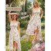 image:imageScarlet Darkness Summer Dresses for Women 2026 Floral Corset Wedding Guest Dress Ruffle Maxi Dress with PocketsGreen Pink Floral