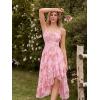 image:imageScarlet Darkness Summer Dresses for Women 2026 Floral Corset Wedding Guest Dress Ruffle Maxi Dress with PocketsPink Floral