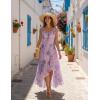 image:imageScarlet Darkness Summer Dresses for Women 2026 Floral Corset Wedding Guest Dress Ruffle Maxi Dress with PocketsPurple Floral