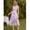 image:imageScarlet Darkness Summer Dresses for Women 2026 Floral Corset Wedding Guest Dress Ruffle Maxi Dress with PocketsPurple Floral