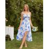 image:imageScarlet Darkness Summer Dresses for Women 2026 Floral Corset Wedding Guest Dress Ruffle Maxi Dress with PocketsWhite Blue Floral