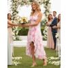 image:imageScarlet Darkness Summer Dresses for Women 2026 Floral Corset Wedding Guest Dress Ruffle Maxi Dress with PocketsWhite Pink Floral