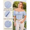 image:imageScarlet Darkness Vintage Corset Tops for Women Renaissance Blouse Off Shoulder Puff Sleeves TopBlue