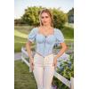 image:imageScarlet Darkness Vintage Corset Tops for Women Renaissance Blouse Off Shoulder Puff Sleeves TopBlue