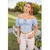 image:imageScarlet Darkness Vintage Corset Tops for Women Renaissance Blouse Off Shoulder Puff Sleeves TopBlue