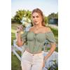 image:imageScarlet Darkness Vintage Corset Tops for Women Renaissance Blouse Off Shoulder Puff Sleeves TopGreen Bay