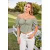 image:imageScarlet Darkness Vintage Corset Tops for Women Renaissance Blouse Off Shoulder Puff Sleeves TopGreen Bay