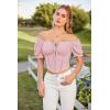 image:imageScarlet Darkness Vintage Corset Tops for Women Renaissance Blouse Off Shoulder Puff Sleeves TopLight Pink