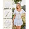 image:imageScarlet Darkness Vintage Corset Tops for Women Renaissance Blouse Off Shoulder Puff Sleeves TopWhite