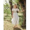 image:imageScarlet Darkness Vintage Corset Tops for Women Renaissance Blouse Off Shoulder Puff Sleeves TopWhite