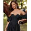 image:imageScarlet Darkness Women Off Shoulder Corset Dress Sweetheart Fishboned Puff Sleeve Renaissance DressBlack