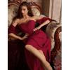 image:imageScarlet Darkness Women Off Shoulder Corset Dress Sweetheart Fishboned Puff Sleeve Renaissance DressRed