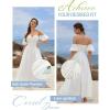 image:imageScarlet Darkness Women Off Shoulder Corset Dress Sweetheart Fishboned Puff Sleeve Renaissance DressWhite