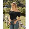 image:imageScarlet Darkness Women Renaissance Shirt Puff Sleeve Off Shoulder Peasant Pirate TopsBlack