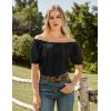 image:imageScarlet Darkness Women Renaissance Shirt Puff Sleeve Off Shoulder Peasant Pirate TopsBlack