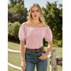 image:imageScarlet Darkness Women Renaissance Shirt Puff Sleeve Off Shoulder Peasant Pirate TopsPink