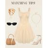 image:imageScarlet Darkness Women Summer Corset Dresses Cotton Mini Sundress Ruffle Strap DressApricot