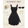 image:imageScarlet Darkness Women Summer Corset Dresses Cotton Mini Sundress Ruffle Strap DressBlack
