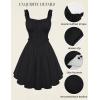 image:imageScarlet Darkness Women Summer Corset Dresses Cotton Mini Sundress Ruffle Strap DressBlack