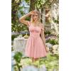 image:imageScarlet Darkness Women Summer Corset Dresses Cotton Mini Sundress Ruffle Strap DressLight Pink