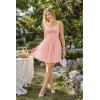 image:imageScarlet Darkness Women Summer Corset Dresses Cotton Mini Sundress Ruffle Strap DressLight Pink