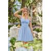 image:imageScarlet Darkness Women Summer Corset Dresses Cotton Mini Sundress Ruffle Strap DressSky Blue