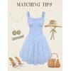 image:imageScarlet Darkness Women Summer Corset Dresses Cotton Mini Sundress Ruffle Strap DressSky Blue