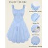 image:imageScarlet Darkness Women Summer Corset Dresses Cotton Mini Sundress Ruffle Strap DressSky Blue