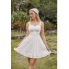 image:imageScarlet Darkness Women Summer Corset Dresses Cotton Mini Sundress Ruffle Strap DressWhite