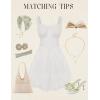 image:imageScarlet Darkness Women Summer Corset Dresses Cotton Mini Sundress Ruffle Strap DressWhite
