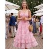 image:imageScarlet Darkness Womens Floral Cottagecore Dress Smocked A Line Casual Milkmaid Sundress with PocketsPink Flower