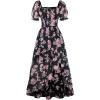 image:imageScarlet Darkness Corset Dresses for Women Summer 2026 Floral Wedding Guest Chiffon SundressBlack Pink Roses