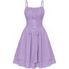 image:imageScarlet Darkness Corset Mini Dress for Women Teens Fairy Chiffon Sundress Graduation DressesLavender
