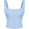 image:imageScarlet Darkness Corset Tops for Women Square Neck Renaissance Corset Back Lace Up Adjustable Straps Going Out Crop TopBlue