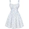 White Blue Floral
