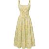 image:imageScarlet Darkness Floral Dress for Women 2026 Corset Milkmaid Dresses Casual Summer Sundress with PocketsYellow