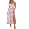 image:imageScarlet Darkness Floral Dress for Women 2026 Corset Milkmaid Sundress Wedding Guest DressesPurple Floral