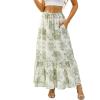 image:imageScarlet Darkness Floral Maxi Skirts for Women 2026 Summer Flowy Ruffle Long Skirt with PoketsGreen Floral