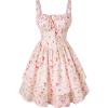 image:imageScarlet Darkness Floral Mini Corset Dress for Women Teen 2026 Summer Spring Flowy ALine Sundress with PocketsBeige Red Floral