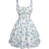 White Blue Floral