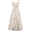 image:imageScarlet Darkness Summer Dresses for Women 2026 Floral Corset Wedding Guest Dress Ruffle Maxi Dress with PocketsGreen Pink Floral