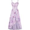 image:imageScarlet Darkness Summer Dresses for Women 2026 Floral Corset Wedding Guest Dress Ruffle Maxi Dress with PocketsPurple Floral