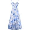 White Blue Floral