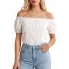 image:imageScarlet Darkness Women Renaissance Shirt Puff Sleeve Off Shoulder Peasant Pirate TopsWhite