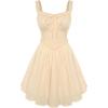 image:imageScarlet Darkness Women Summer Corset Dresses Cotton Mini Sundress Ruffle Strap DressApricot