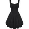 image:imageScarlet Darkness Women Summer Corset Dresses Cotton Mini Sundress Ruffle Strap DressBlack